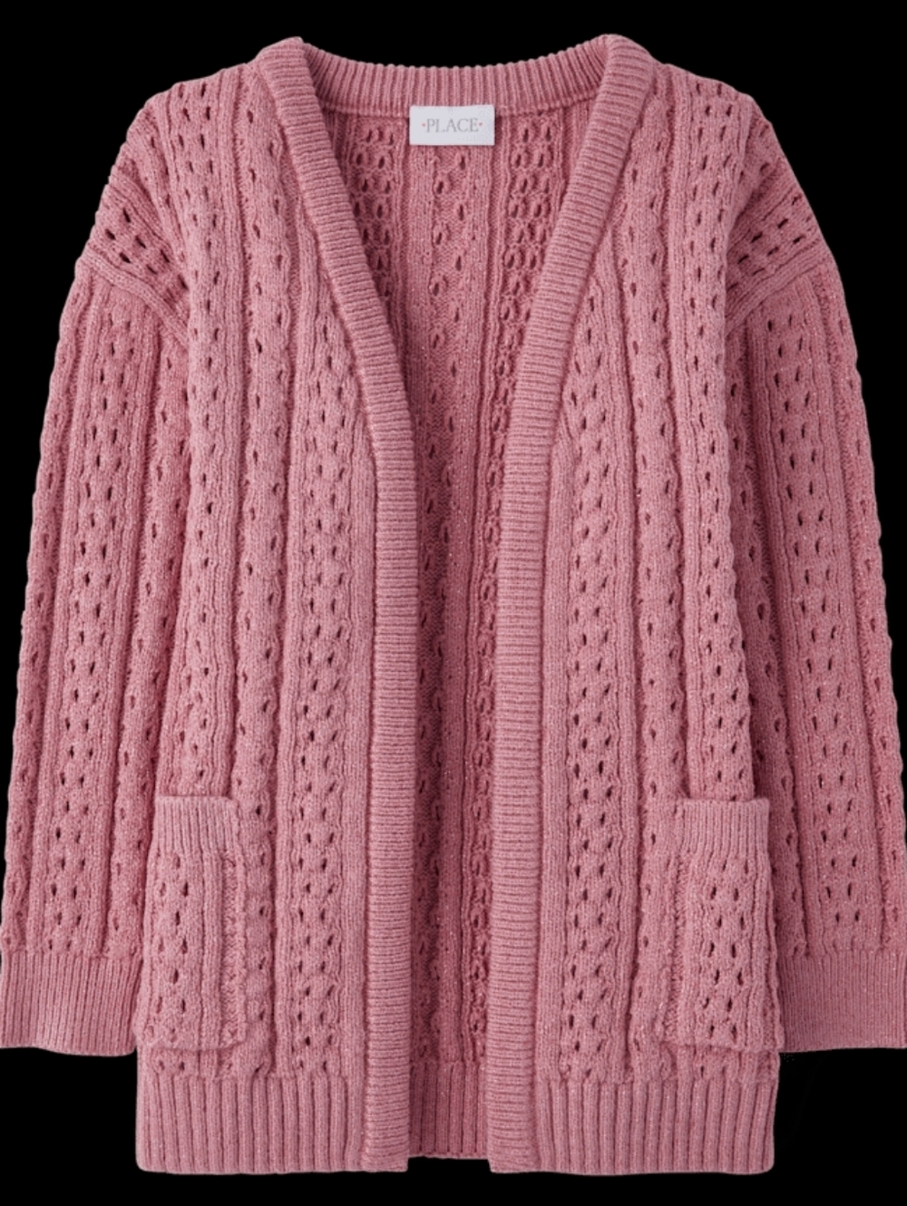 NWT Children's Place Pink Open Front Cardigan, Size M (7/8)